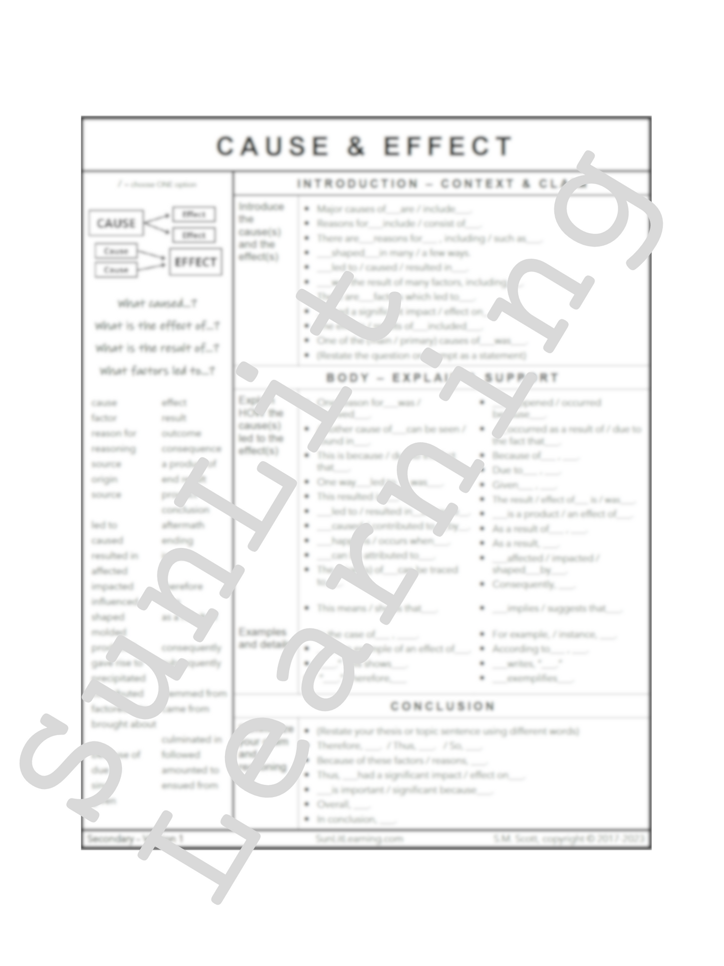 Cause & Effect - Secondary V. 1