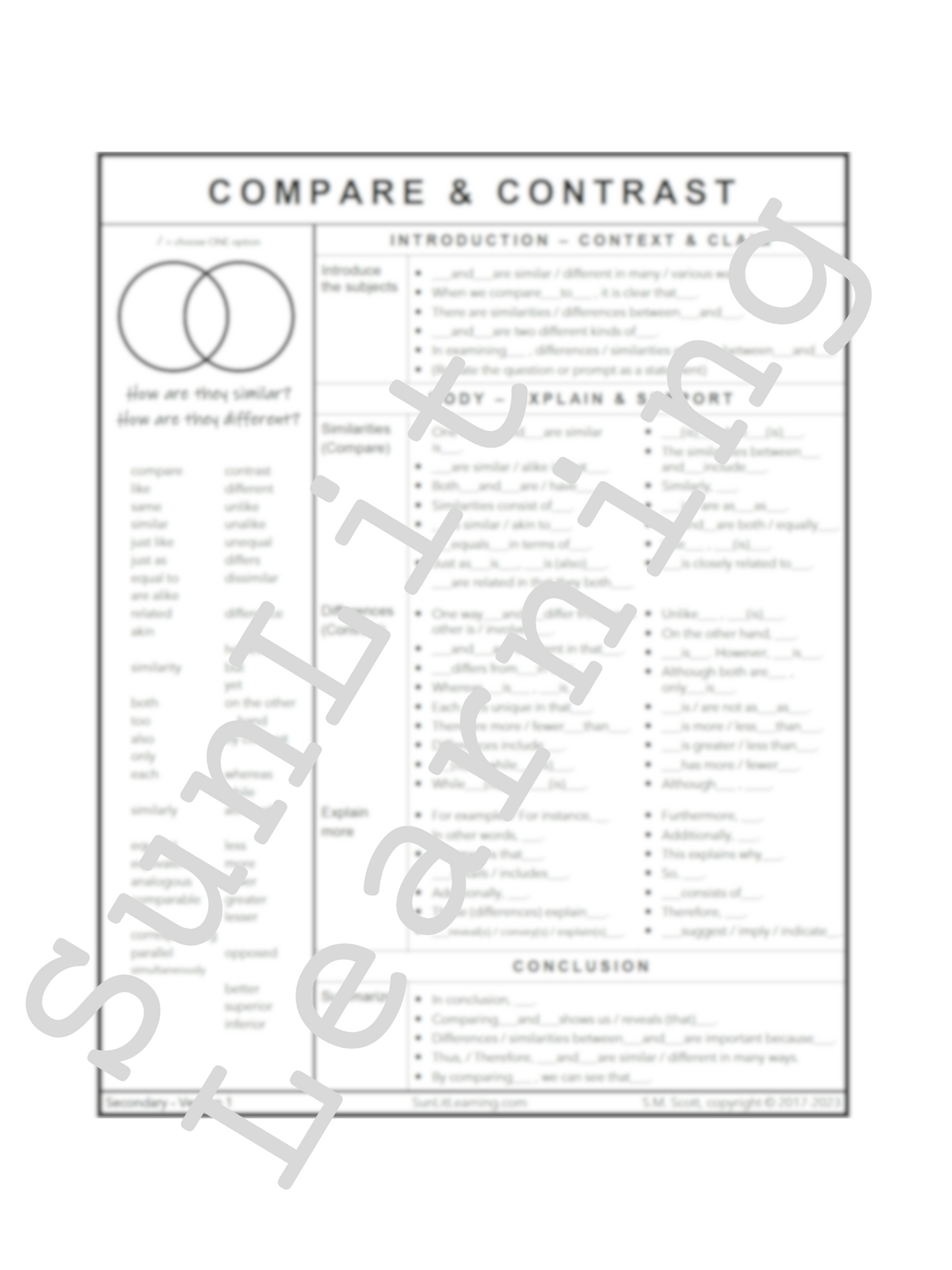 Compare & Contrast - Secondary V.1