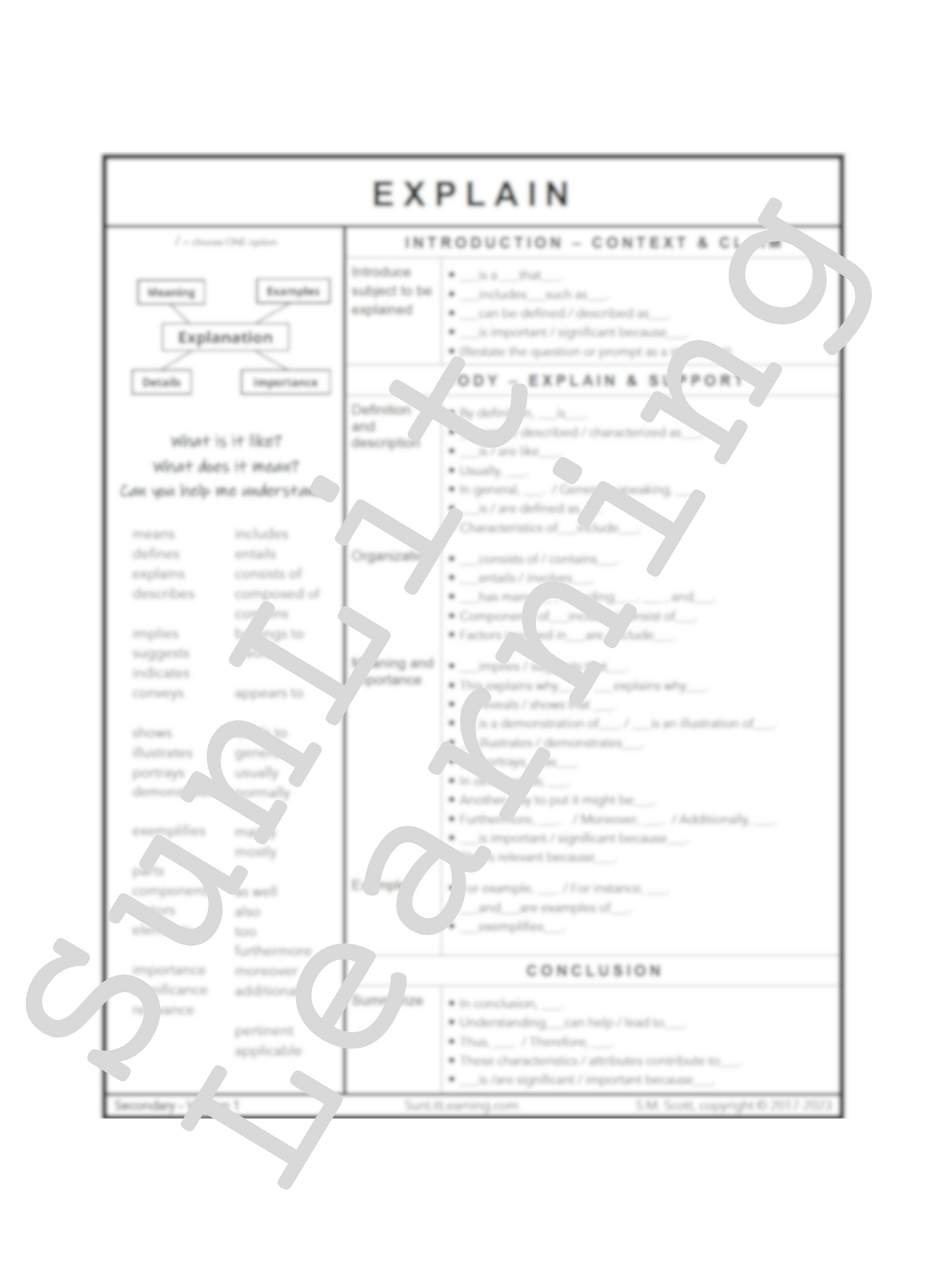 Explain - Secondary V.1