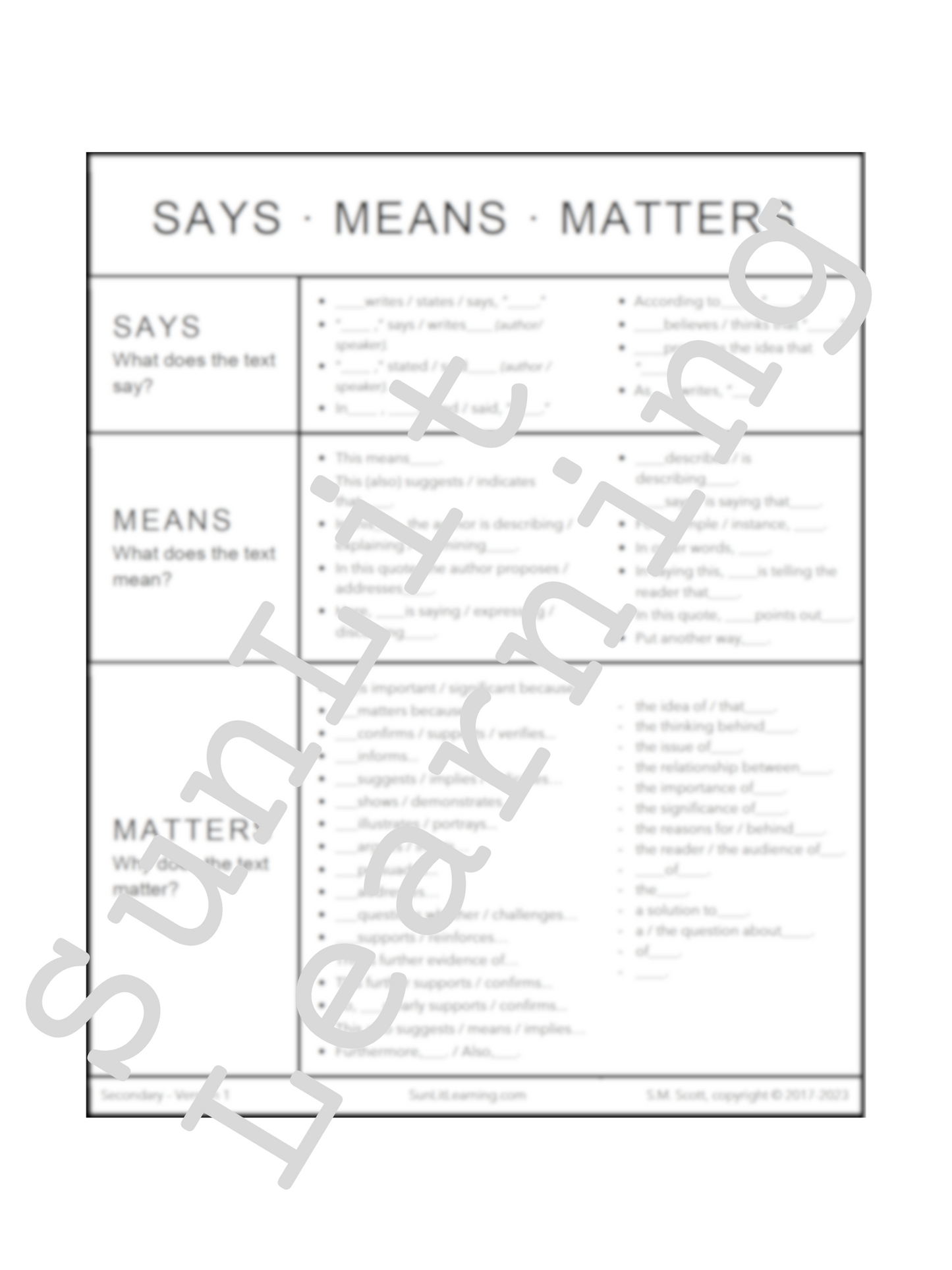 Says Means Matters / Say Mean Matter