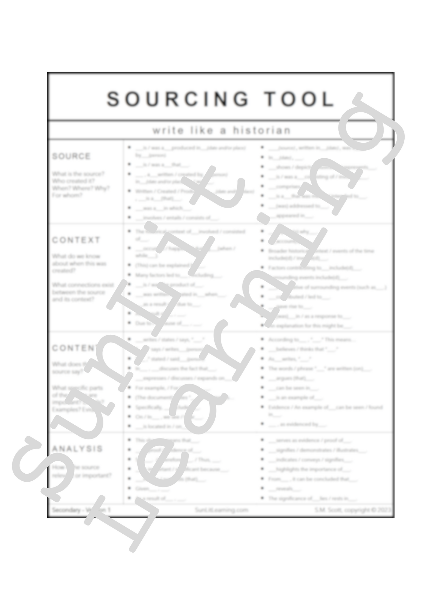 Sourcing Tool - Secondary V1