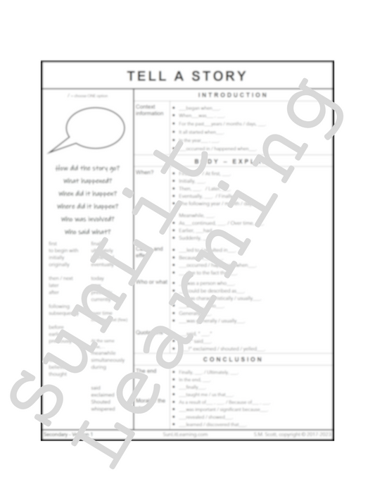 Tell a Story - Secondary V1